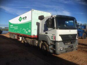 mobile wastewater treatment being transported